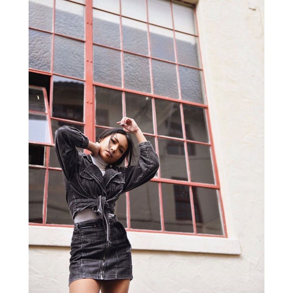 Honey Punch Corduroy Moto Mini Skirt - Picture 8 of 8